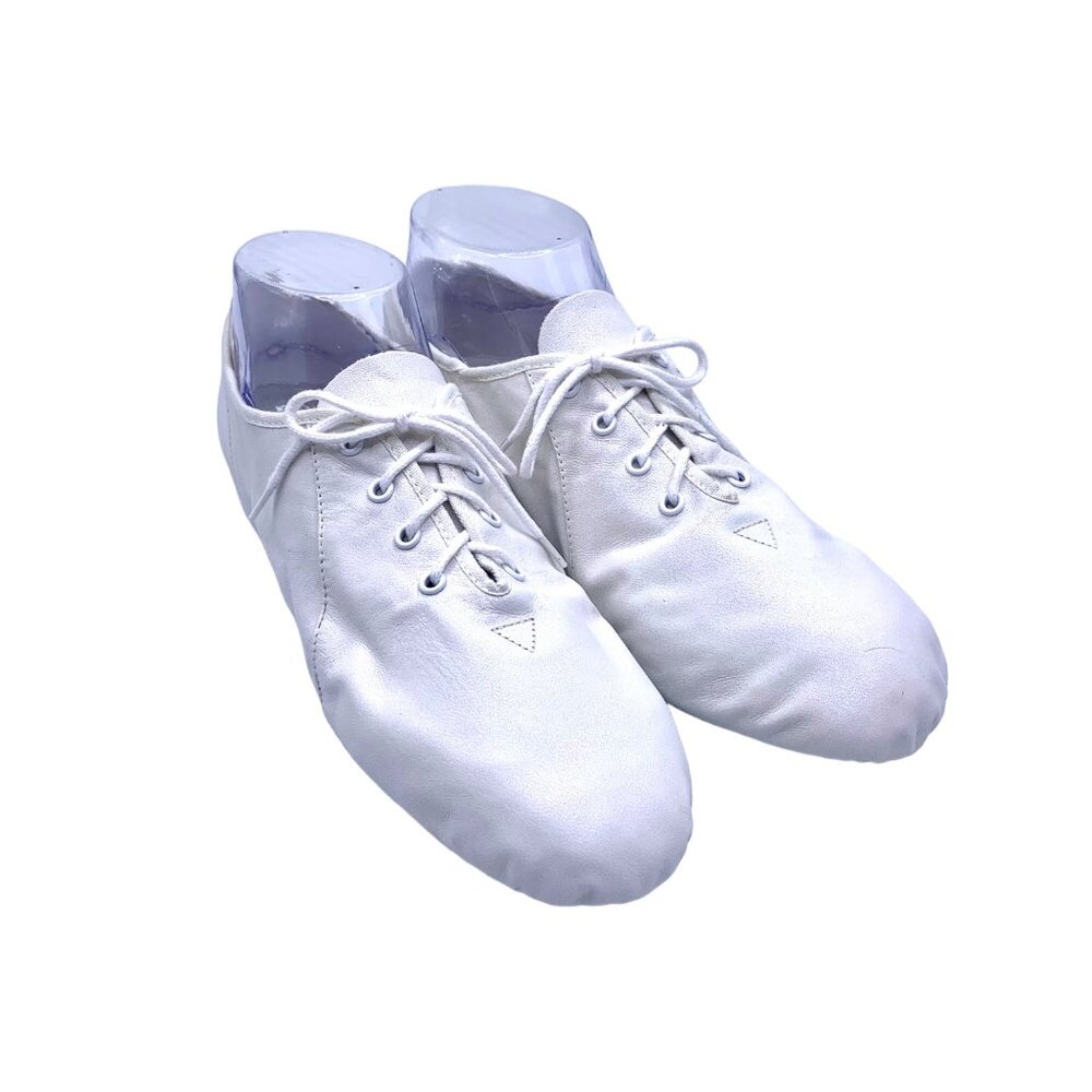 Bloch Split Sole Jazz Dance Shoes Oxford Lace Up White EUR 37.5 W 6.5 Leather